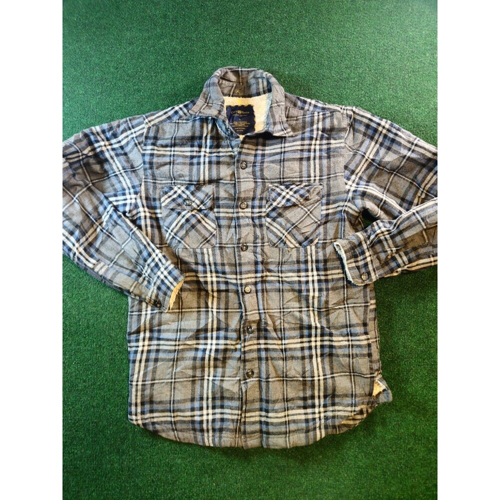 Club Room Size Small Plaid Flannel Shirt Jacket Button Up